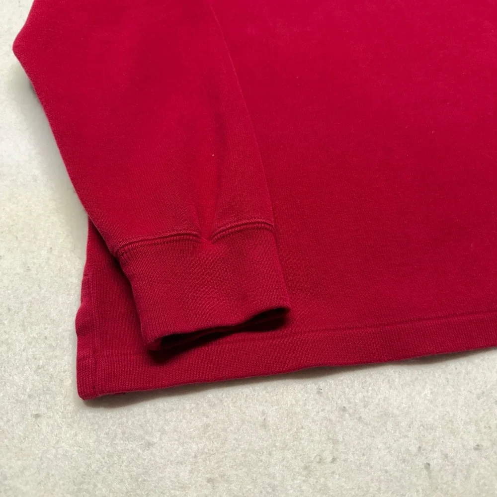 Vintage Polo Ralph Lauren 1/4 Zip Pullover Sweater Cotton Red Preppy Mens Large